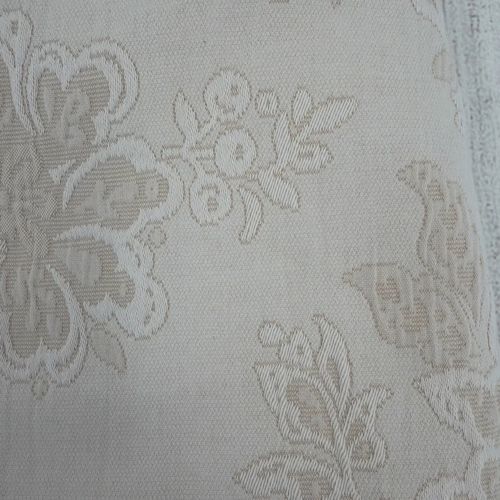 Pereira Da Cunha Shower Curtain Beige Floral Matelasse Portugal 100% Cotton